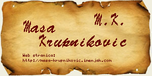Maša Krupniković vizit kartica